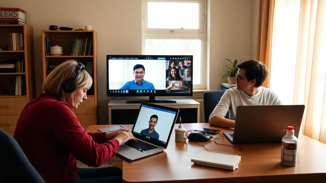 Personas conectadas a una sesión en vivo desde casa
